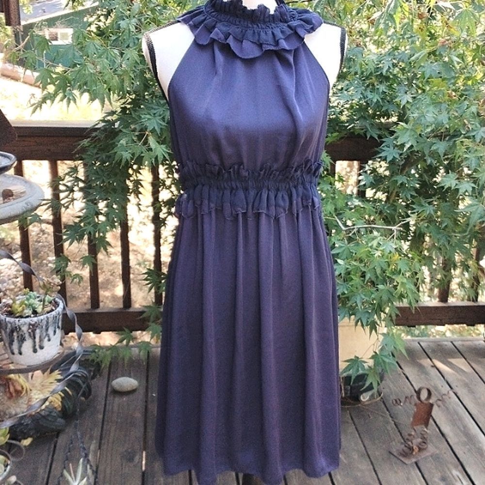 Theme Navy Blue Ruffly Dress